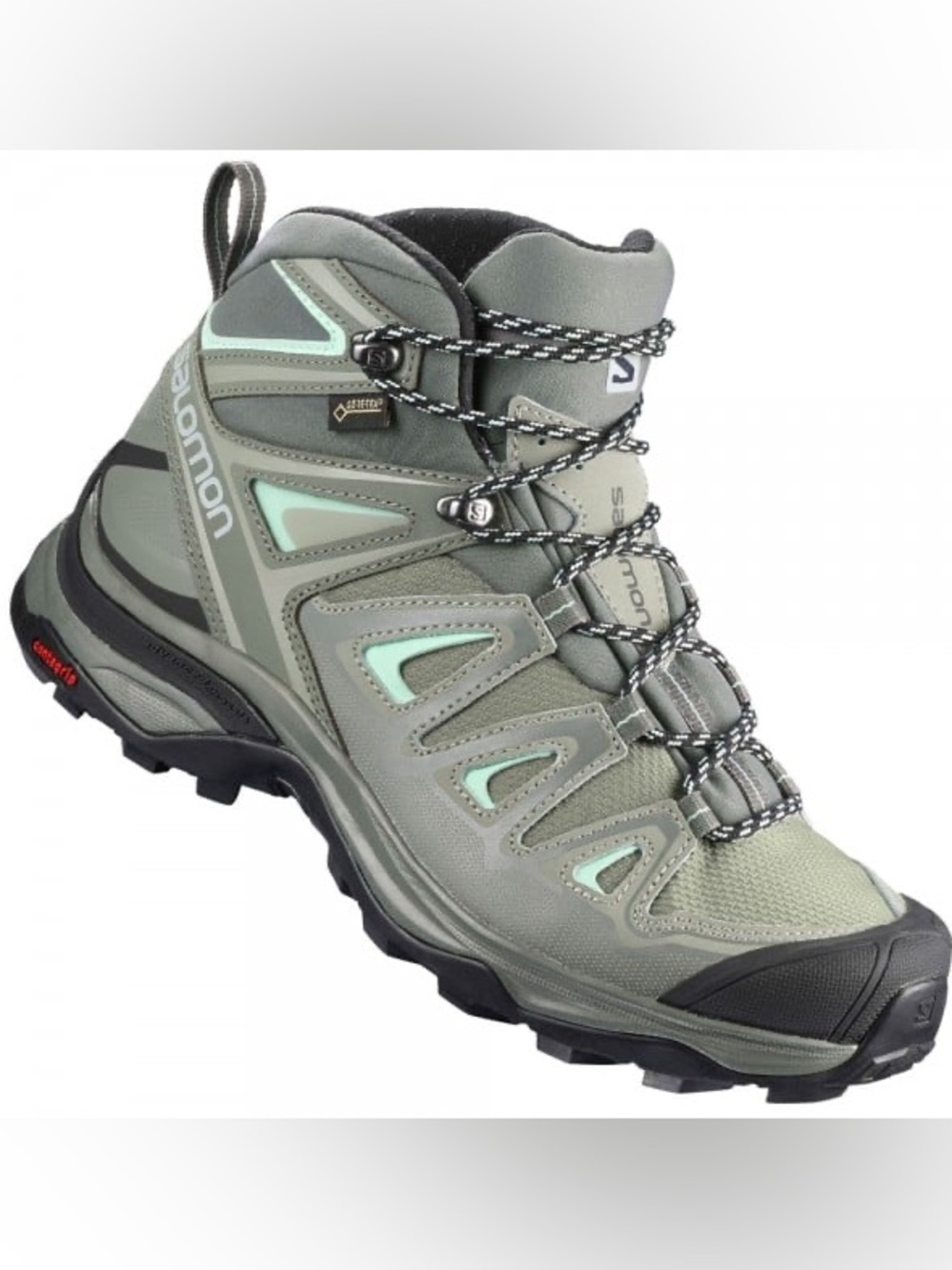 Salomon Women's Lace-Up Hiking Boots - Sage Green with Mint Accents